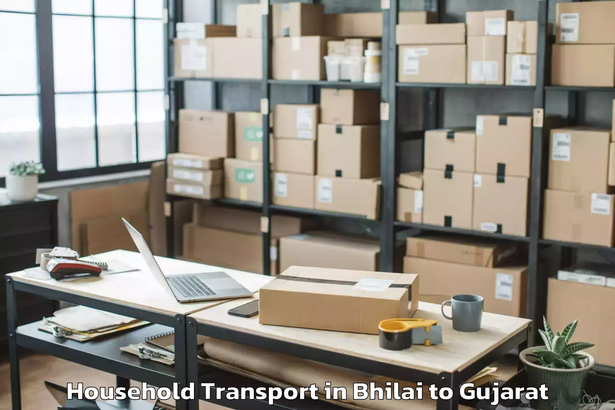 Get Bhilai to Hansot Household Transport